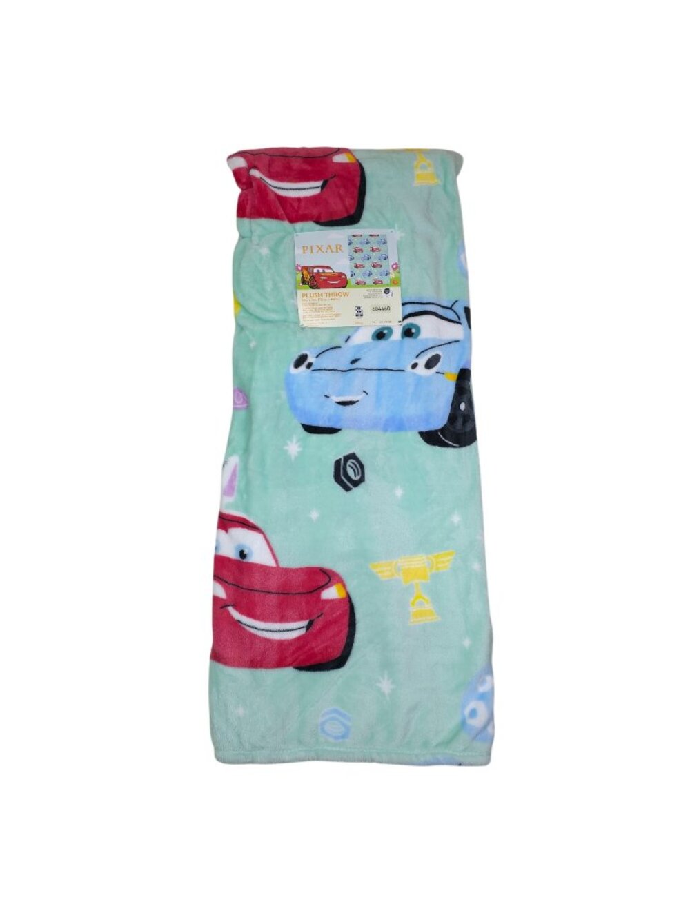 Disney Pixar Cars Plush Throw Blanket 50"x70" Lightning McQueen Green
